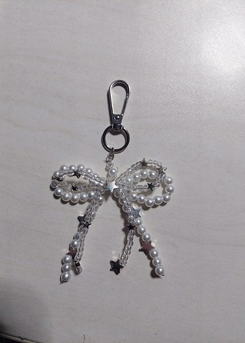 İnci Detaylı Fiyonk Çanta Charm/Anahtarlık - Görsel 2