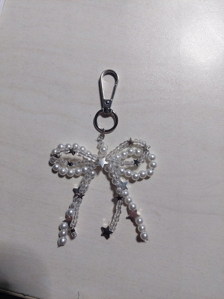 İnci Detaylı Fiyonk Çanta Charm/Anahtarlık - Görsel 2