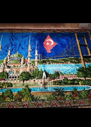 Eskilerden duvar halısı sağlam hasarsız 126 x 175 cm ebatında 