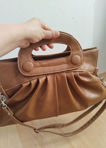 Bej Deri Vintage Kadın Çanta - Görsel 2