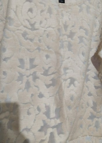 Krem Renk Kadın Uzun Kollu Mini Bluz - Görsel 3