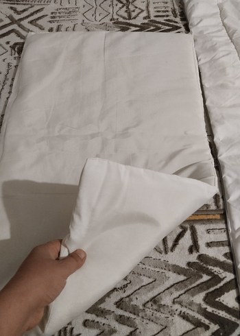 Beyaz Bebek Yorgani ve bebek minderi - Görsel 3