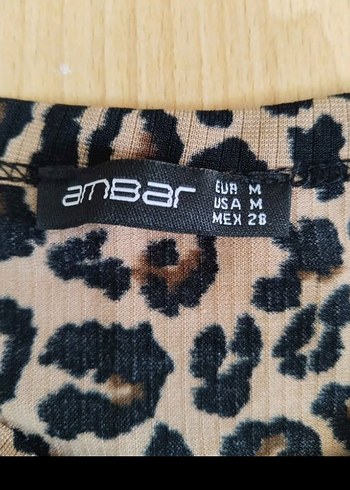 Kadın Leopar Desenli Kısa Kollu Bluz - Görsel 2