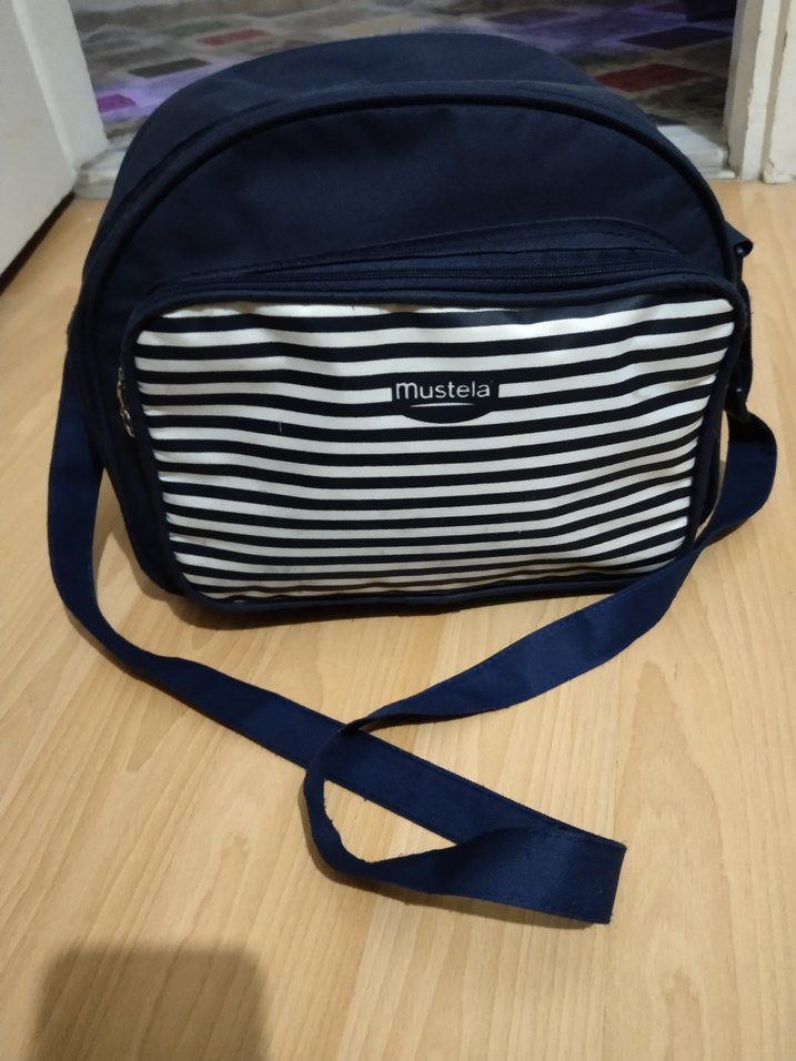 Mustela Lacivert Çizgili Bebek Çantası - Görsel 2