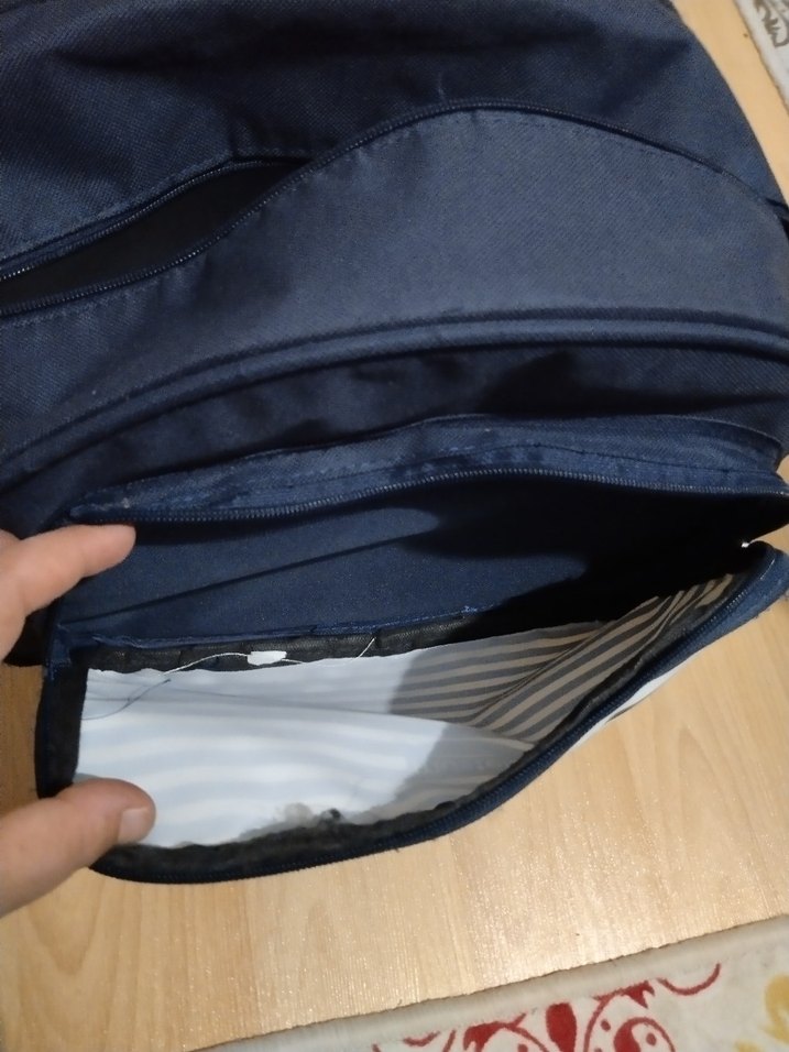 Mustela Lacivert Çizgili Bebek Çantası - Görsel 4