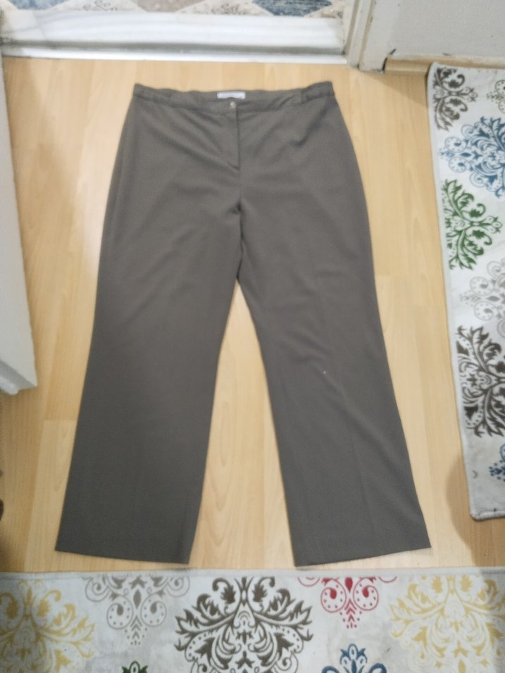 Gri Normal Boy Kadın Kumaş Pantolon - Görsel 2