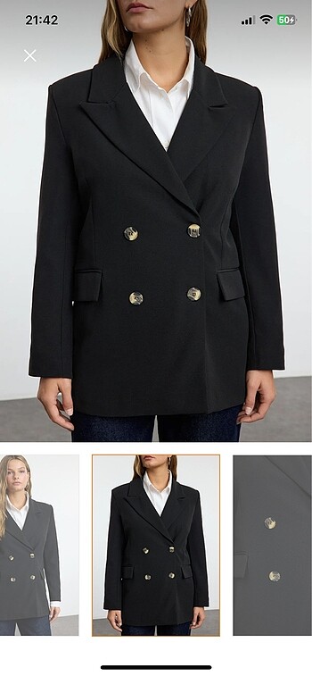 Trendyol & Milla Astarlı kruvaze Blazer Ceket