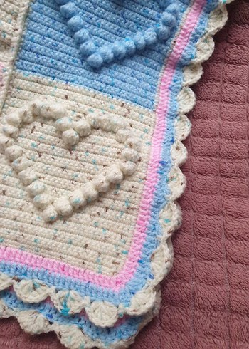 Renkli Örgü Bebek Battaniyesi - Görsel 5
