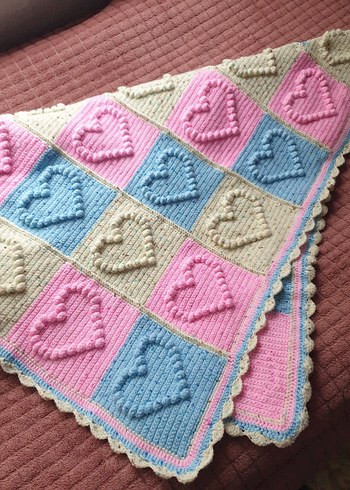 Renkli Örgü Bebek Battaniyesi - Görsel 2