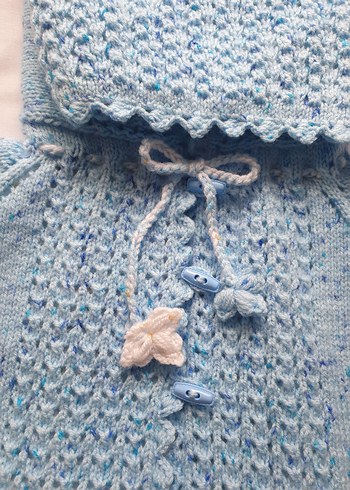 İçli dışlı hırka el örgüsü - Görsel 6