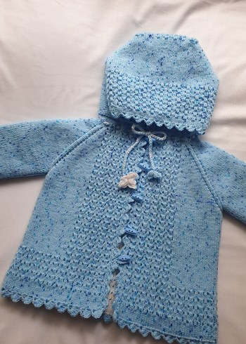 İçli dışlı hırka el örgüsü - Görsel 4