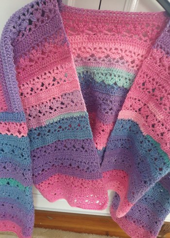 Renkli Örgü Kadın Hırka - Görsel 4