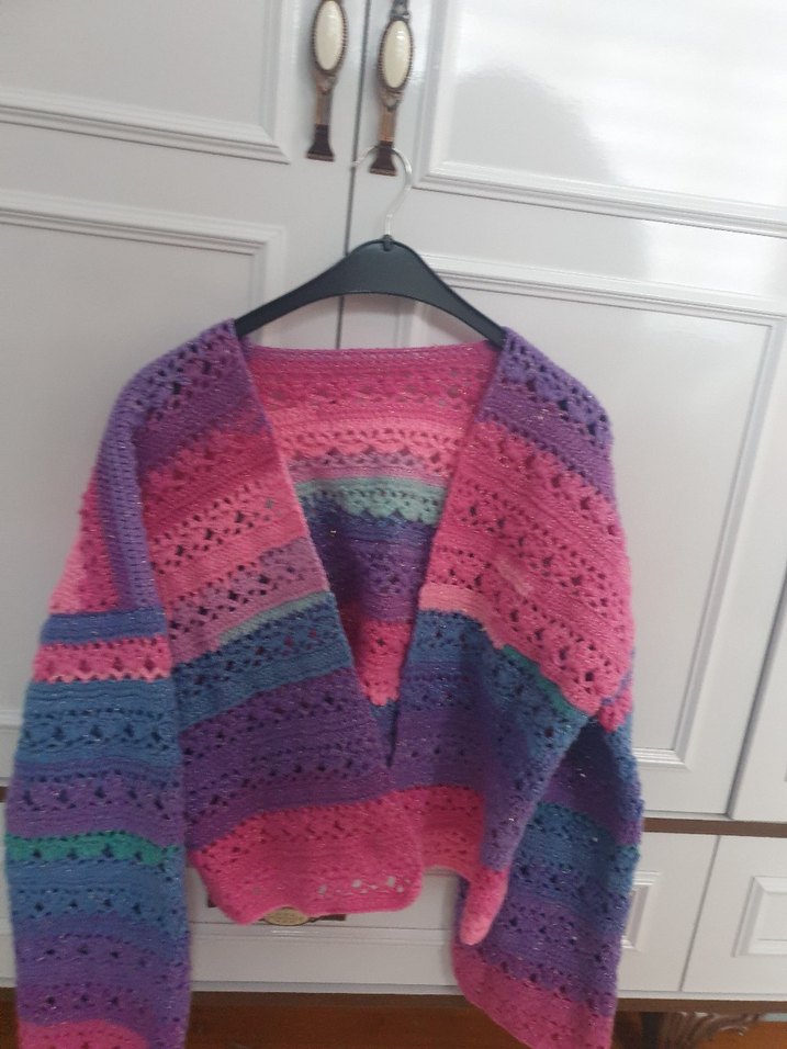 Renkli Örgü Kadın Hırka - Görsel 2