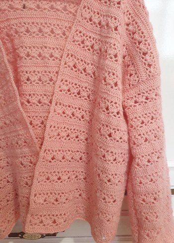 Pembe angora ip hırka - Görsel 4