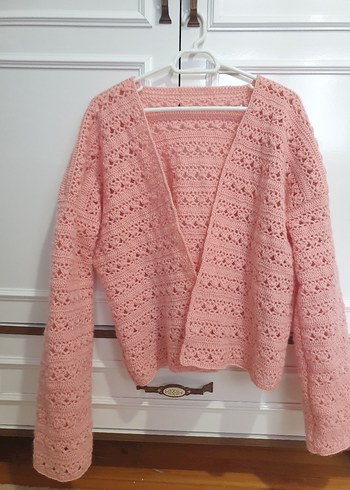 Pembe angora ip hırka - Görsel 3