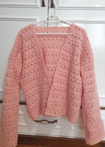 Pembe angora ip hırka - Görsel 5