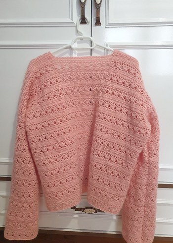 Pembe angora ip hırka - Görsel 6