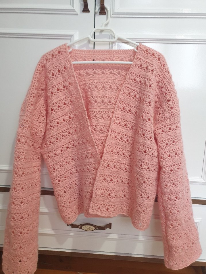 Pembe angora ip hırka - Görsel 5