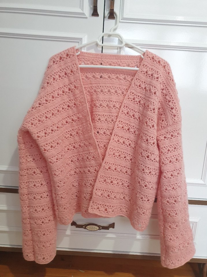 Pembe angora ip hırka - Görsel 2