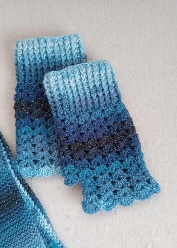 Atkı Eldiven Takımı Ebruli - Görsel 5