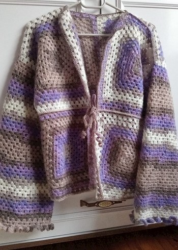 Simli ebruli angora ip hırka - Görsel 2