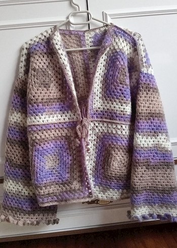 Simli ebruli angora ip hırka - Görsel 3