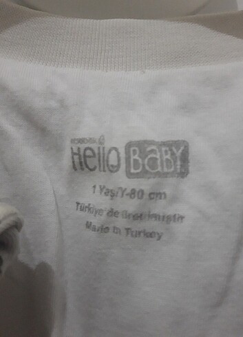 9-12 Ay Beden beyaz Renk HELLO BABY 1 TOG UYKU TULUMU 1 YAŞ