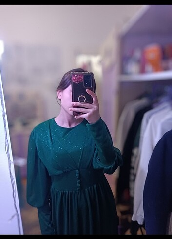 38 Beden Yeşil abiye elbise 