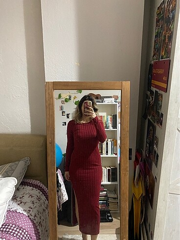 Bordo elbise - Görsel 3