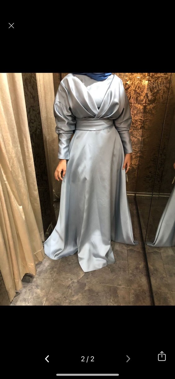 Gri Drapeli Uzun Abiye Elbise Kenzel cengiz aktürk - Görsel 2