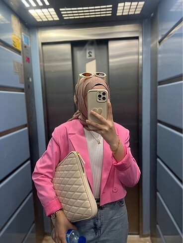 Mango Pembe kısa blazer