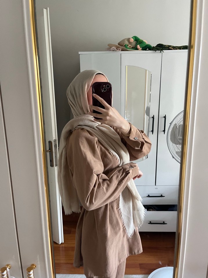 Kadın Camel Uzun Kollu Rahat Kesim Takım - Görsel 4