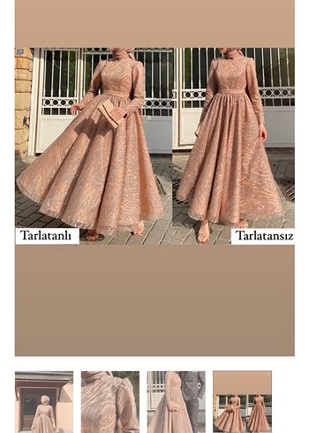 Uzun Kollu Drape Abiye Meliha Tarhanacı - Görsel 3