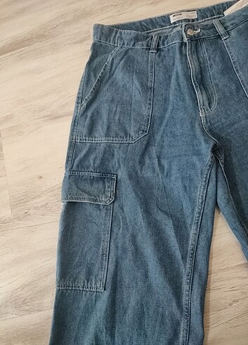40 Beden Bershka mavi kargo pantolon