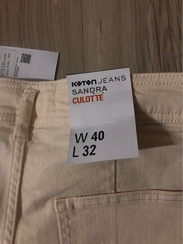 40 Beden Koton krem rengi jean