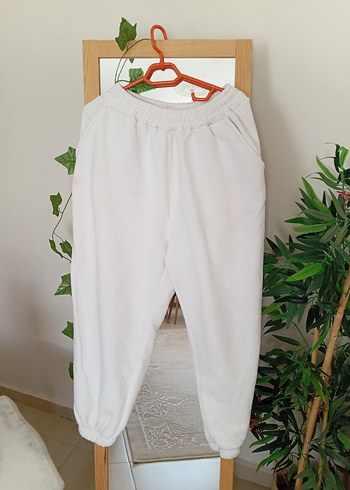 Beyaz Kadın Pamuklu Salaş Eşofman - Görsel 2