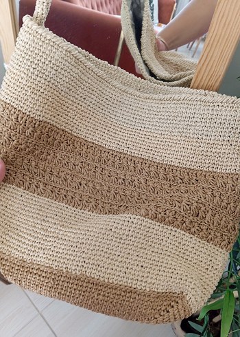 Bej Örgü Kadın Çanta - Görsel 4