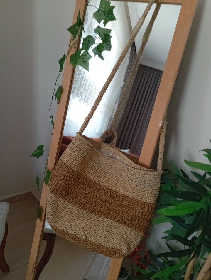 Bej Örgü Kadın Çanta - Görsel 2