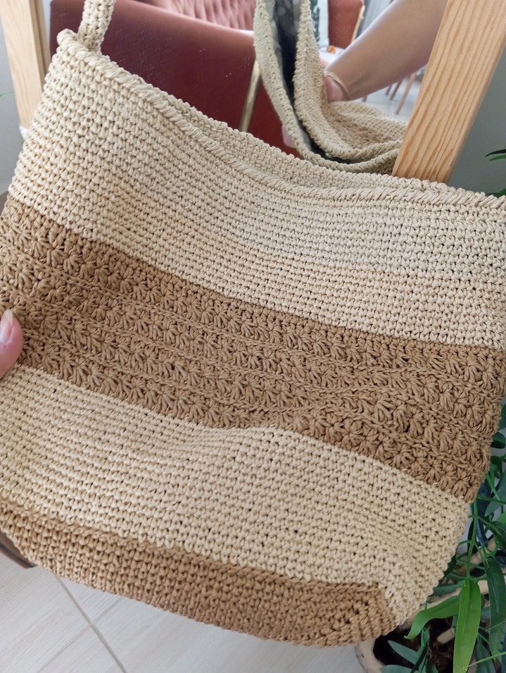 Bej Örgü Kadın Çanta - Görsel 4