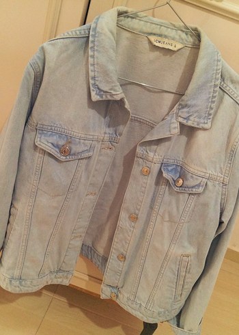 Bej Düğmeli Kadın Denim Ceket - Görsel 3