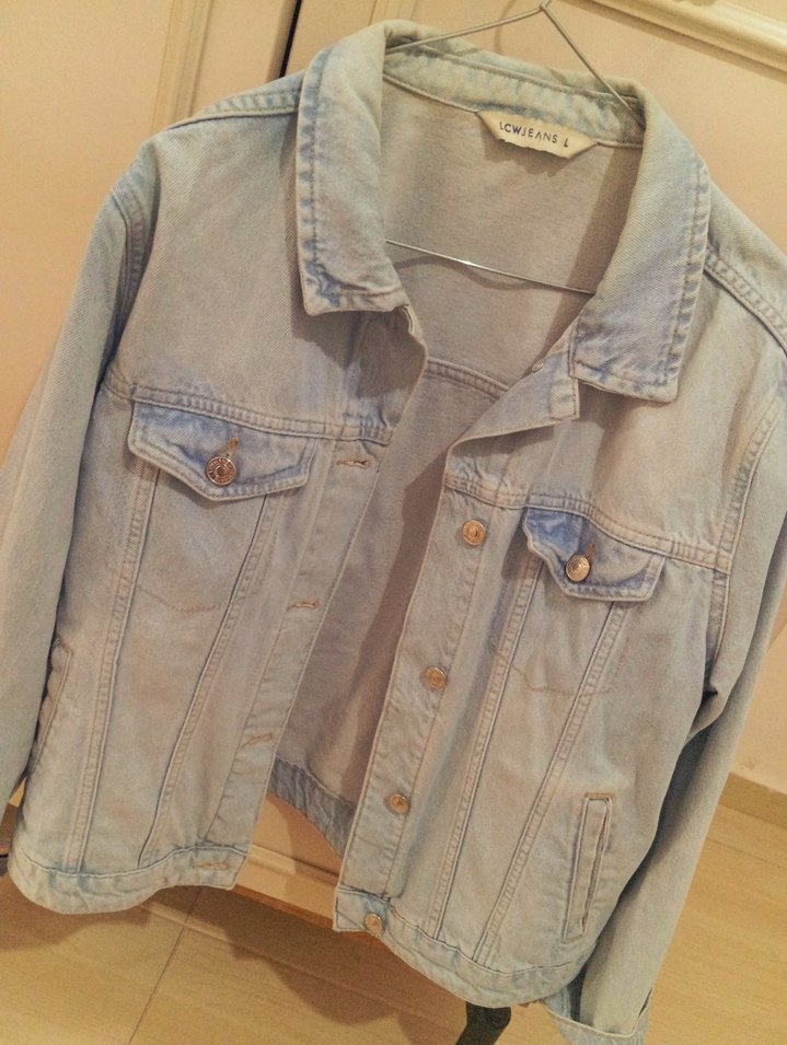 Bej Düğmeli Kadın Denim Ceket - Görsel 3