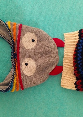 Nakışlı Çok Renkli Örgü Erkek Bere - Görsel 3