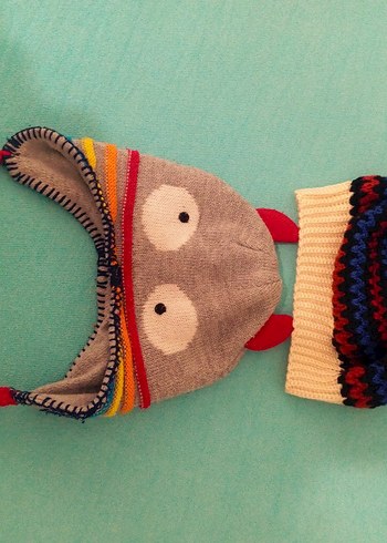 Nakışlı Çok Renkli Örgü Erkek Bere - Görsel 2