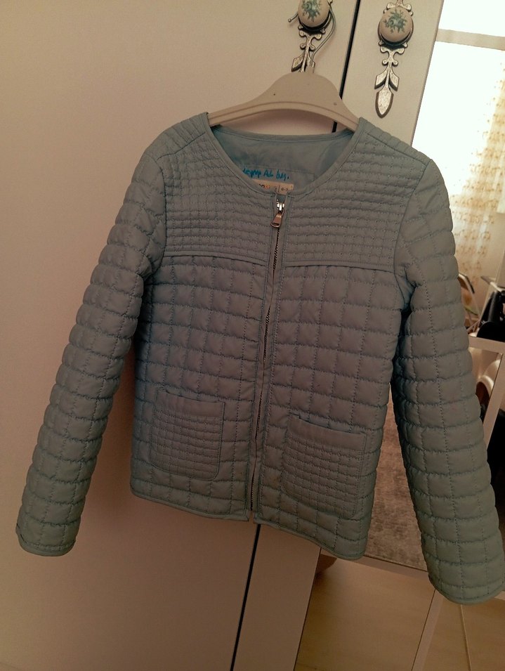 Gri Kısa Düğmeli unicex Ceket - Görsel 2