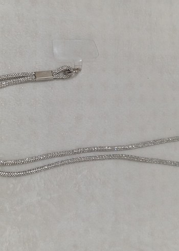 Gri Zincir Detaylı Kadın Telefon Askısı - Görsel 2