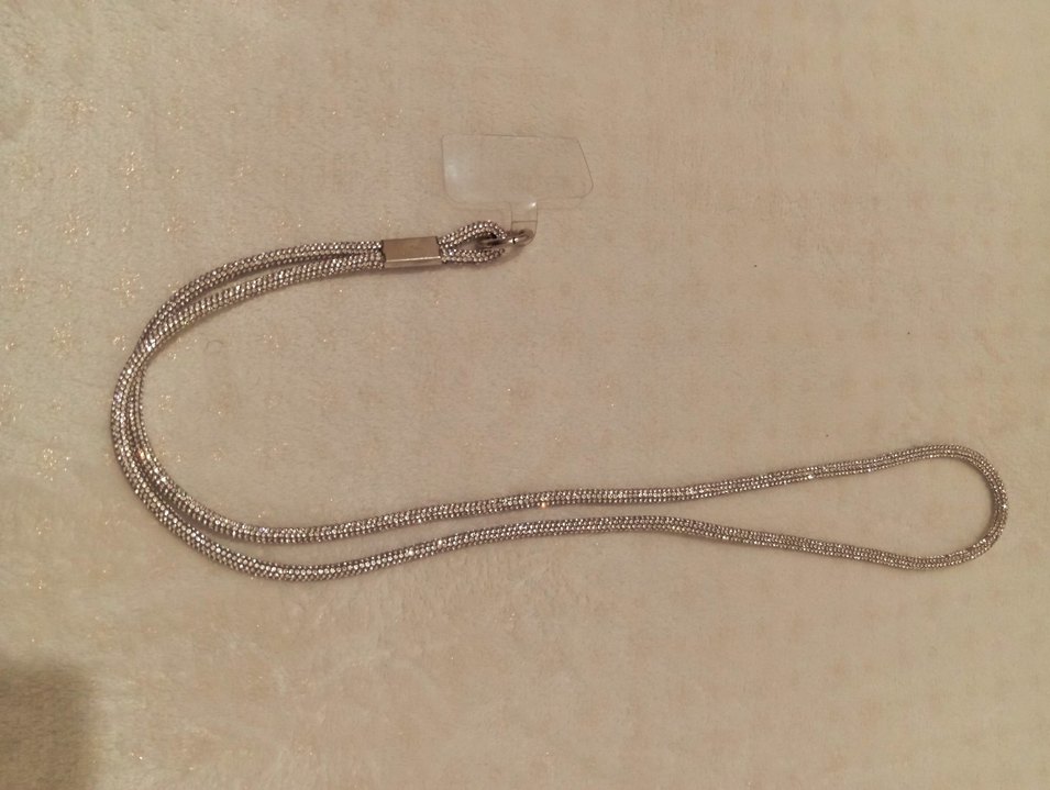 Gri Zincir Detaylı Kadın Telefon Askısı - Görsel 3