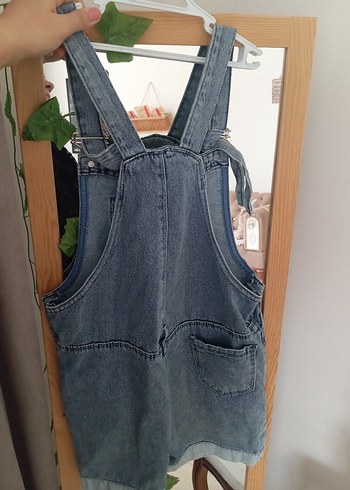 Kız Çocuk Kot Tulum Askılı ve Tokalı - Görsel 4