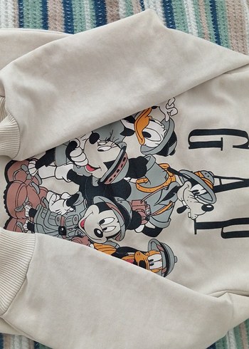 Unisex Beyaz Baskılı Sweatshirt - Görsel 3