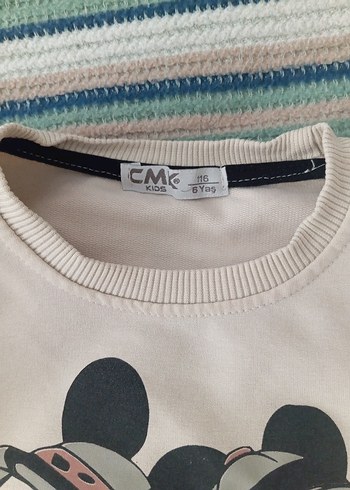 Unisex Beyaz Baskılı Sweatshirt - Görsel 2