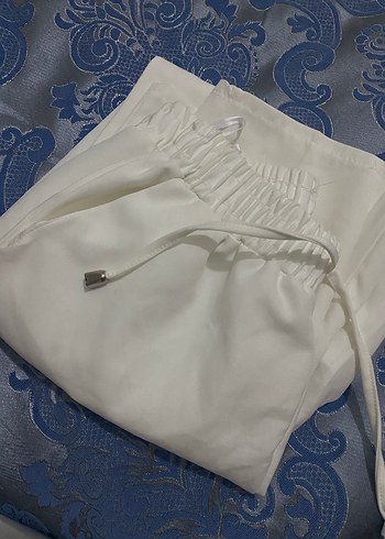 Beyaz Kadın Pamuklu Havuç Pantolon